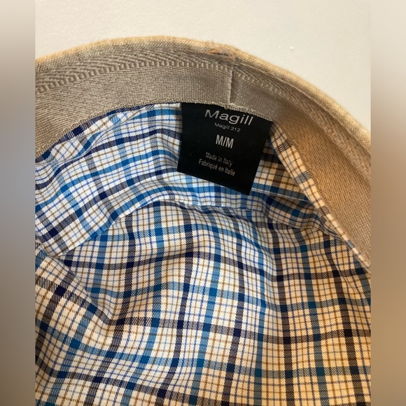 MAGILL LINEN/COTTON BLEND IVY SHAPE BEIGE MIX FLAT CAP - NWOT - Picture 4 of 6